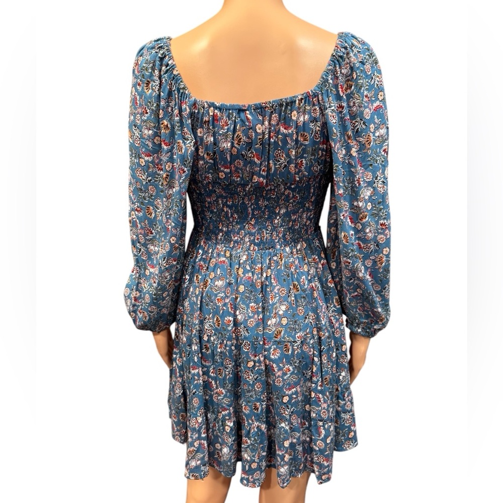 ANGIE Floral Boho Peasant Smocked Waist Mini Dress NWT Small - Picture 6 of 12